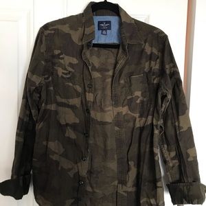 Camo button down shirt